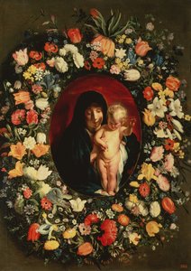 花で花輪を捧げたマドンナと子、1618年頃 作： Jacob Jordaens